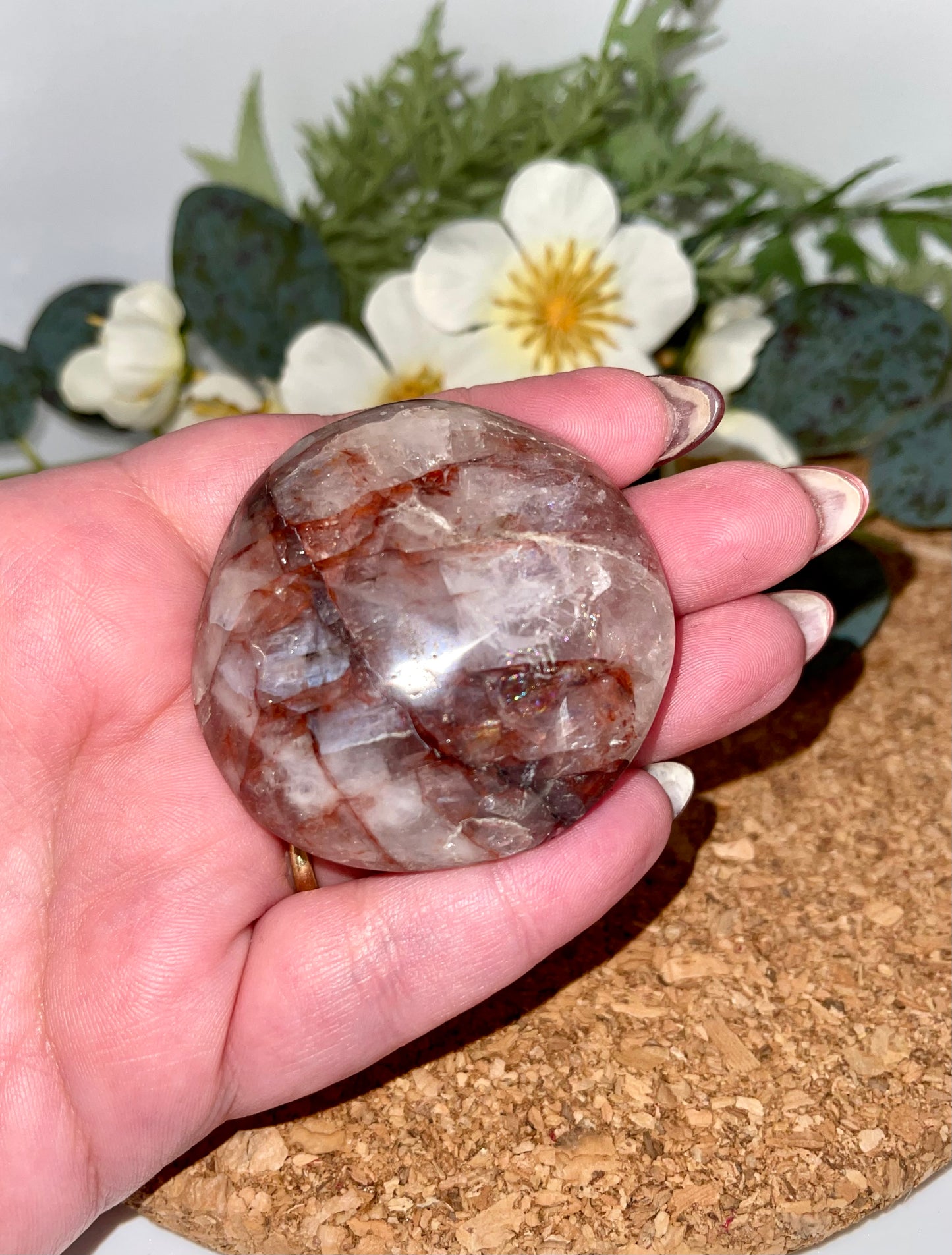 Fire (Hematoid) Quartz Palm Stone