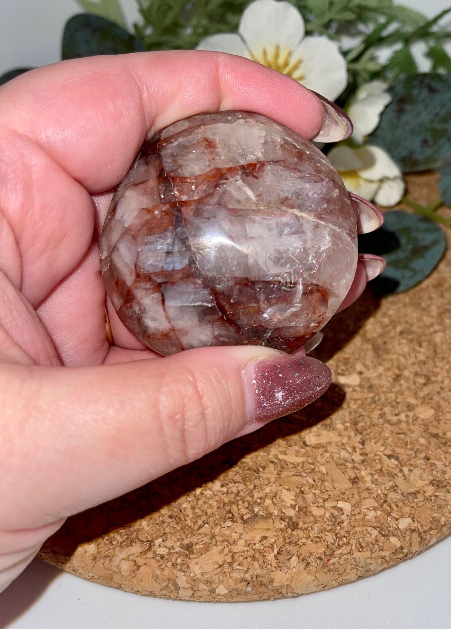 Fire (Hematoid) Quartz Palm Stone