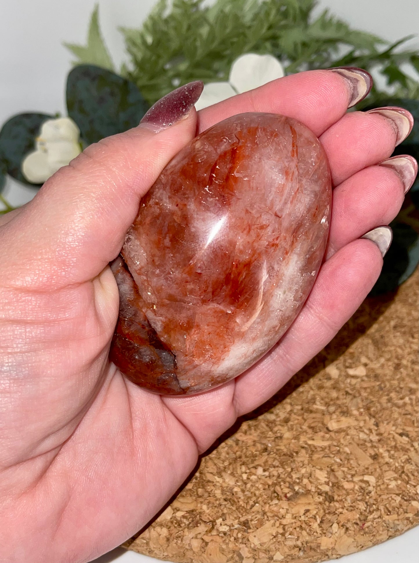 Fire (Hematoid) Quartz Palm Stone