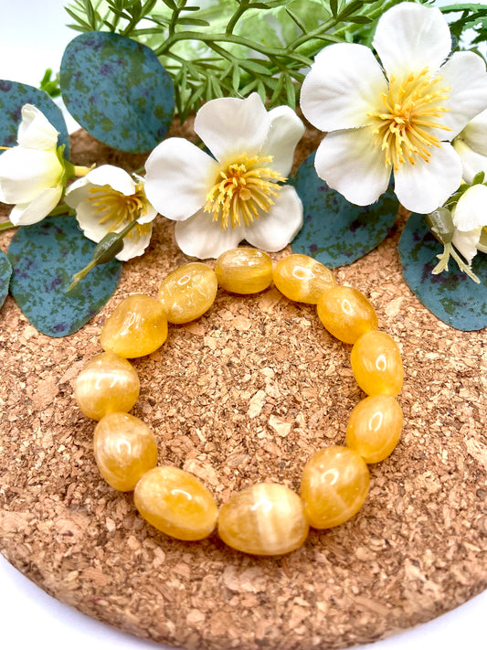 Orange Calcite Tumble Bracelet