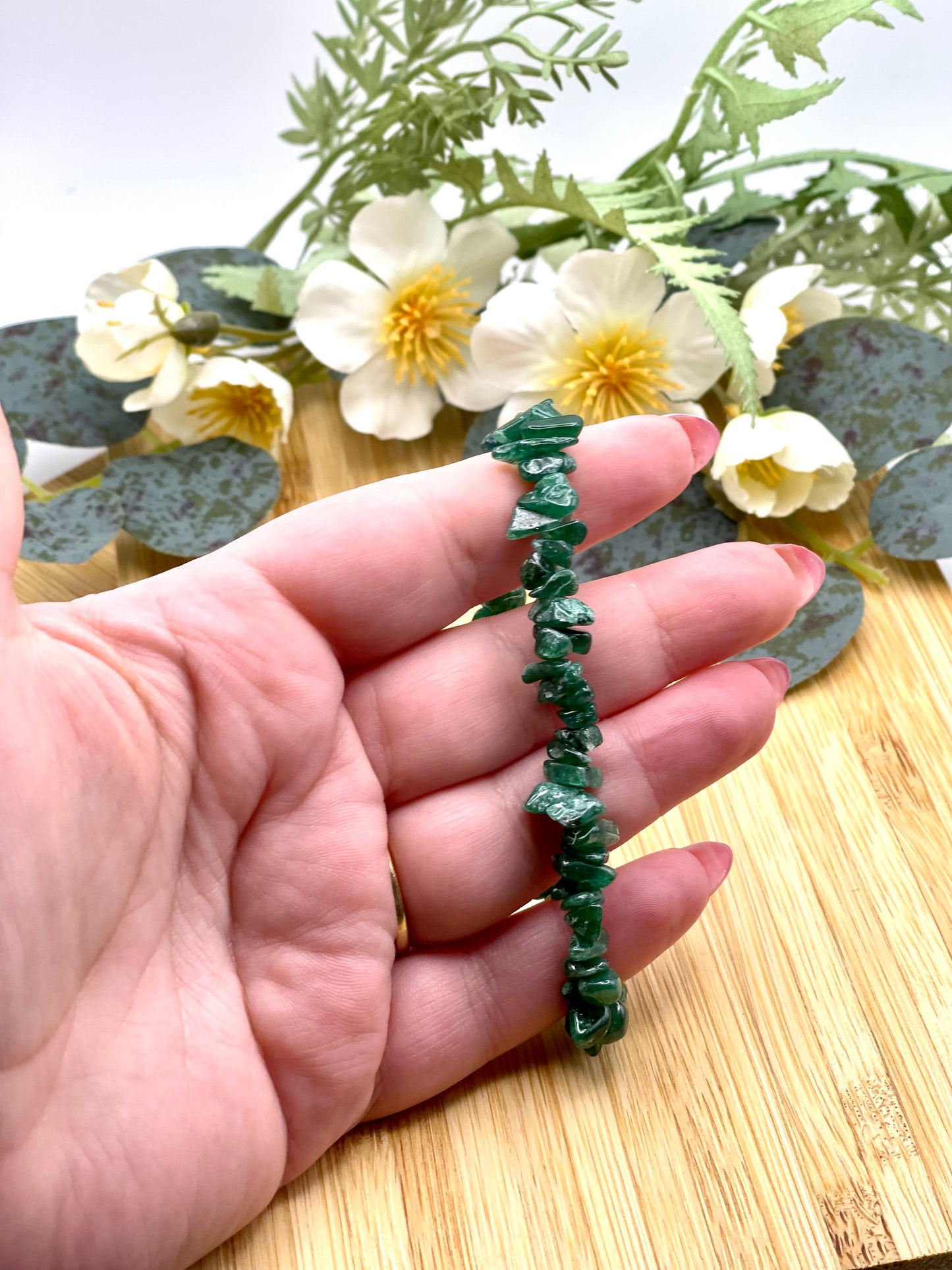 Green Aventurine Chip Bracelet