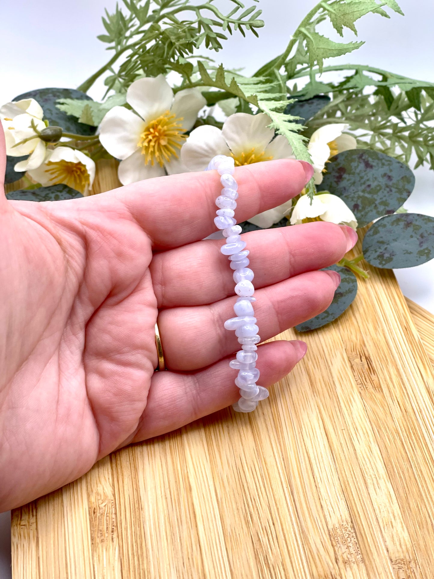 Blue Lace Agate Chip Bracelet