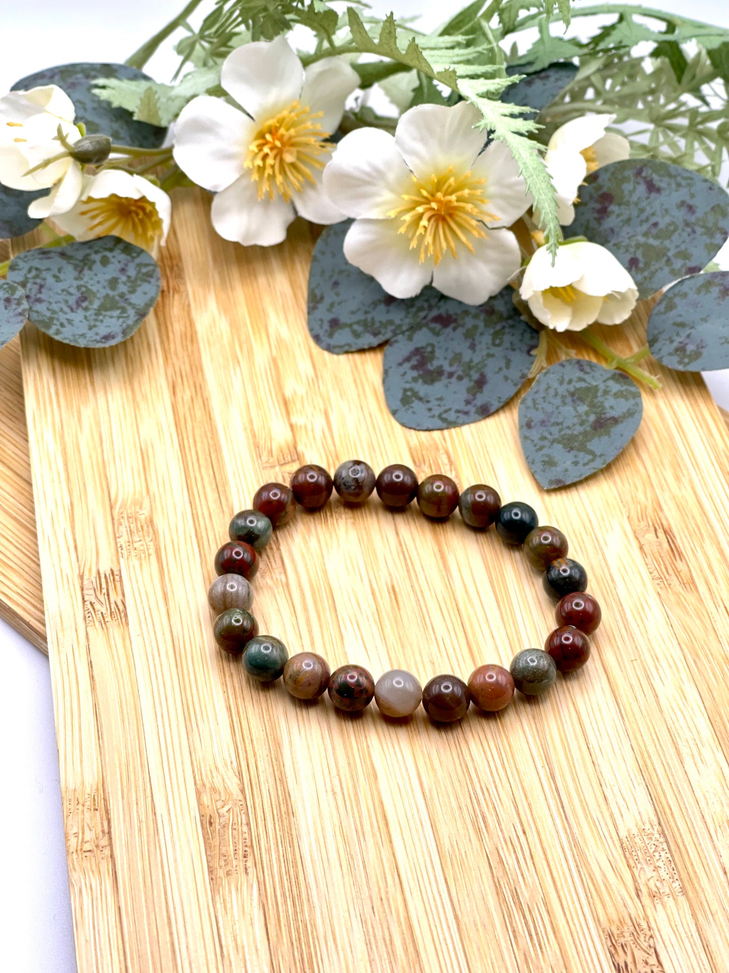 Ocean Jasper Bead Bracelet - 8mm