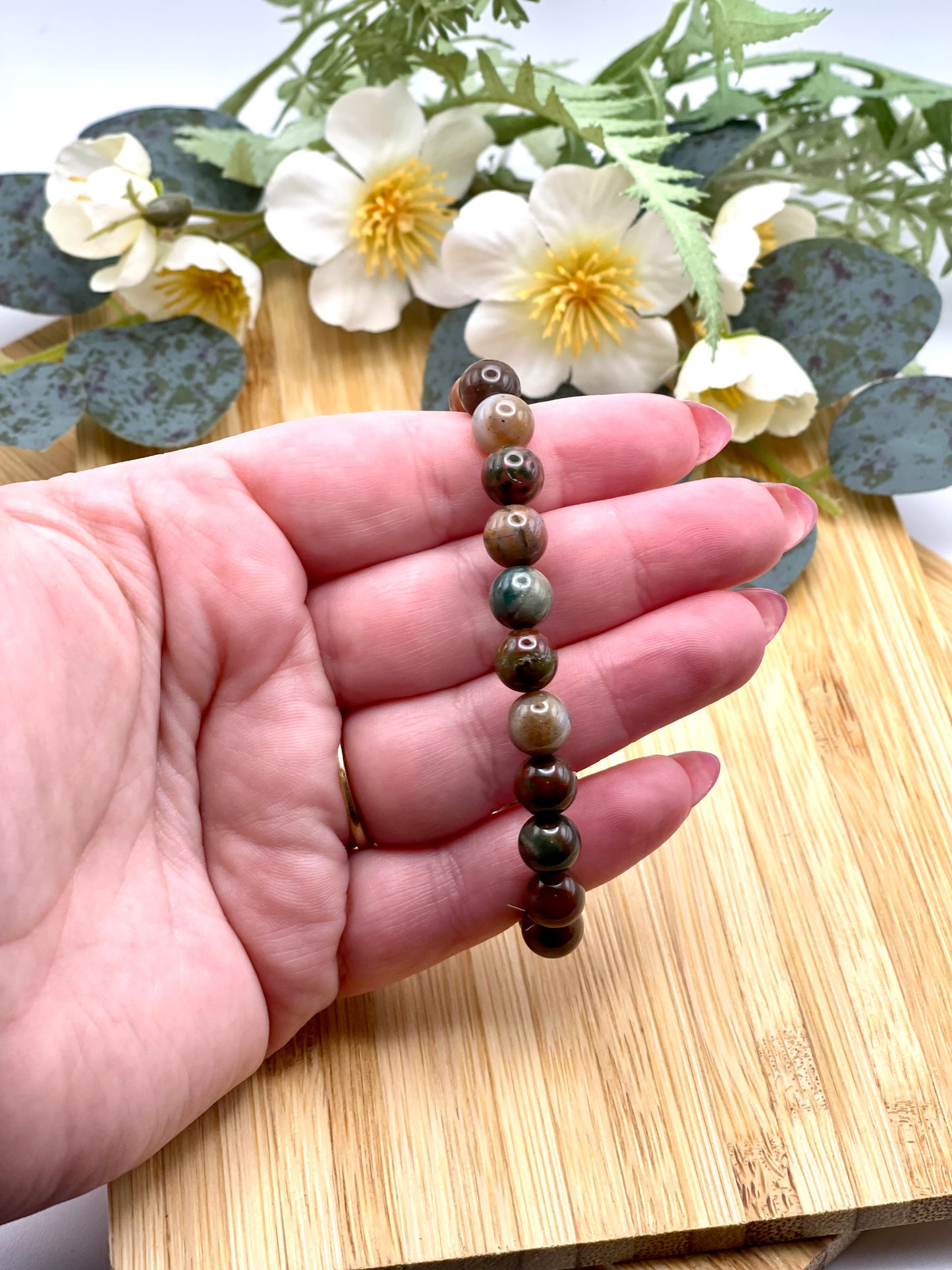 Ocean Jasper Bead Bracelet - 8mm