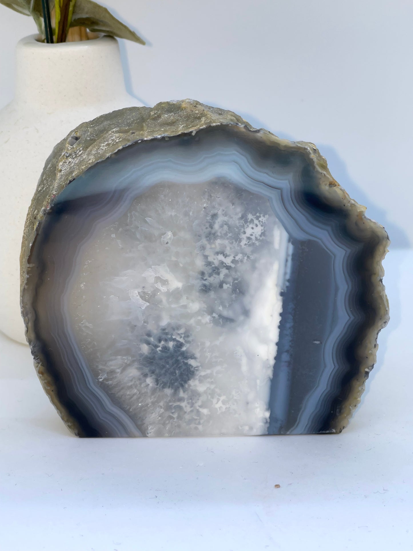 Natural Agate Base Cut Geode Crystal