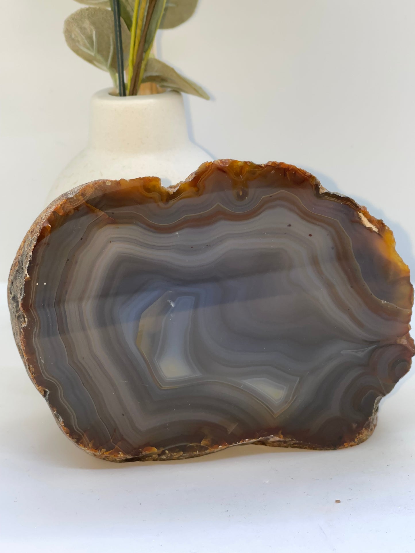 Natural Agate Base Cut Geode Crystal