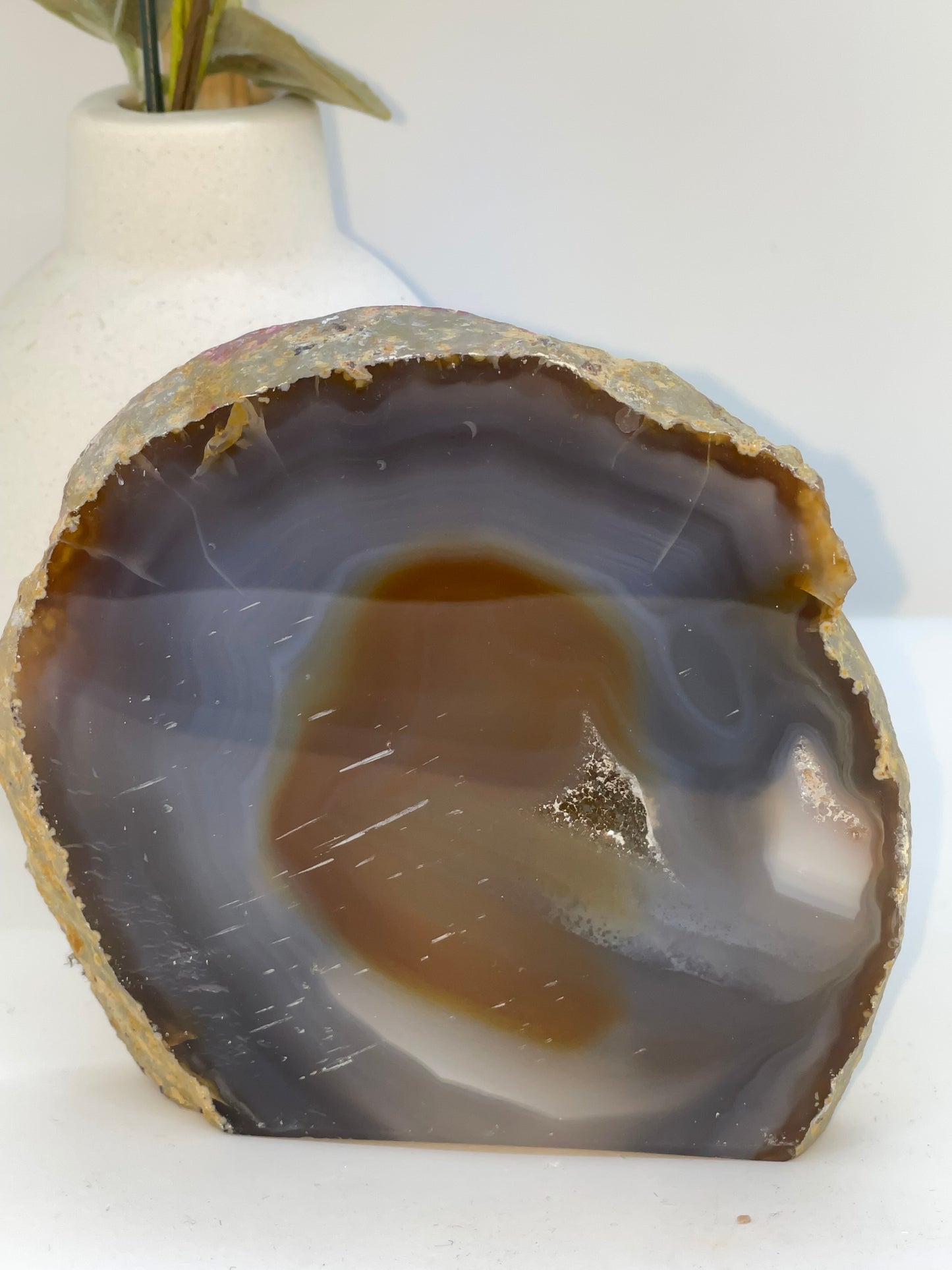 Natural Agate Base Cut Geode Crystal