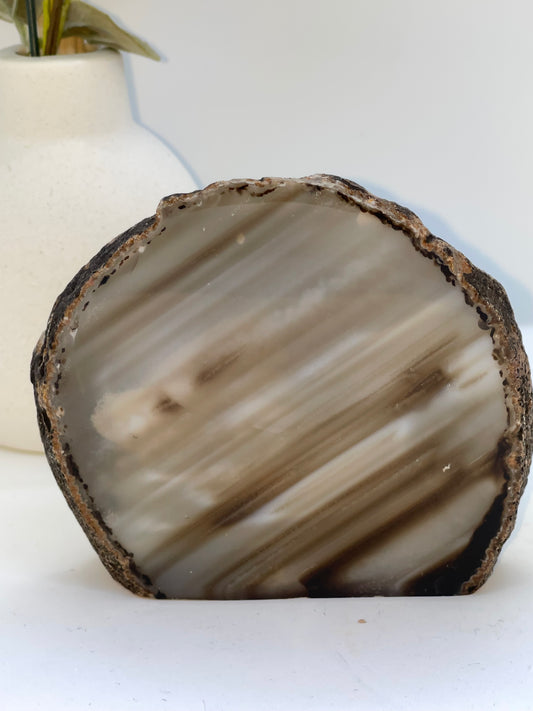 Natural Agate Base Cut Geode Crystal