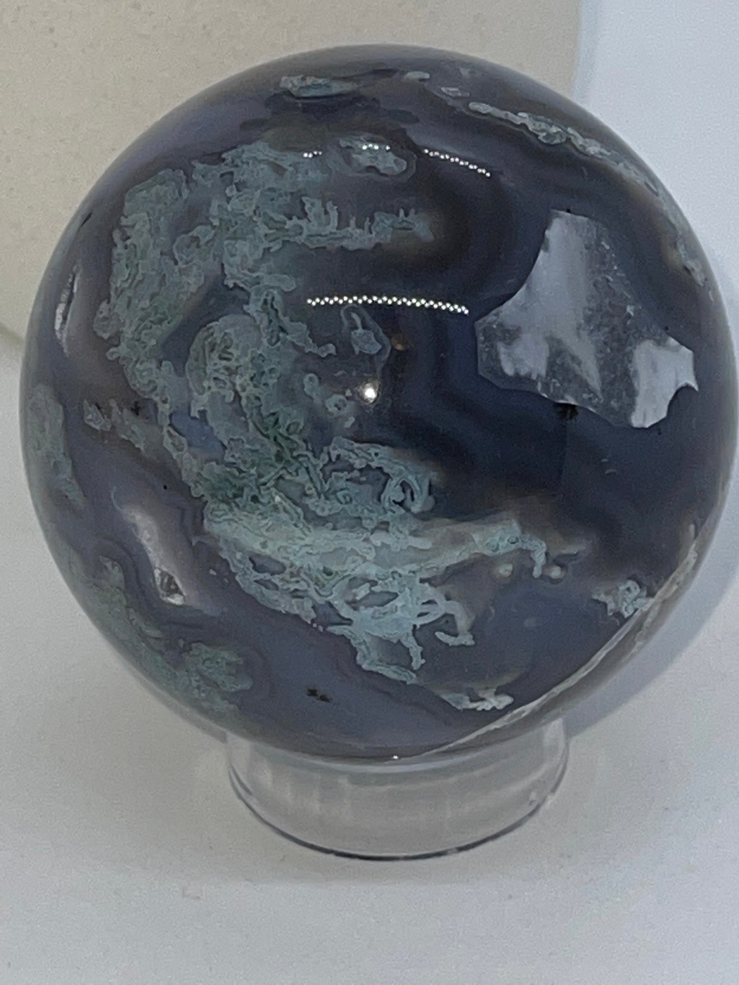 Blue Moss Agate Sphere - 60mm