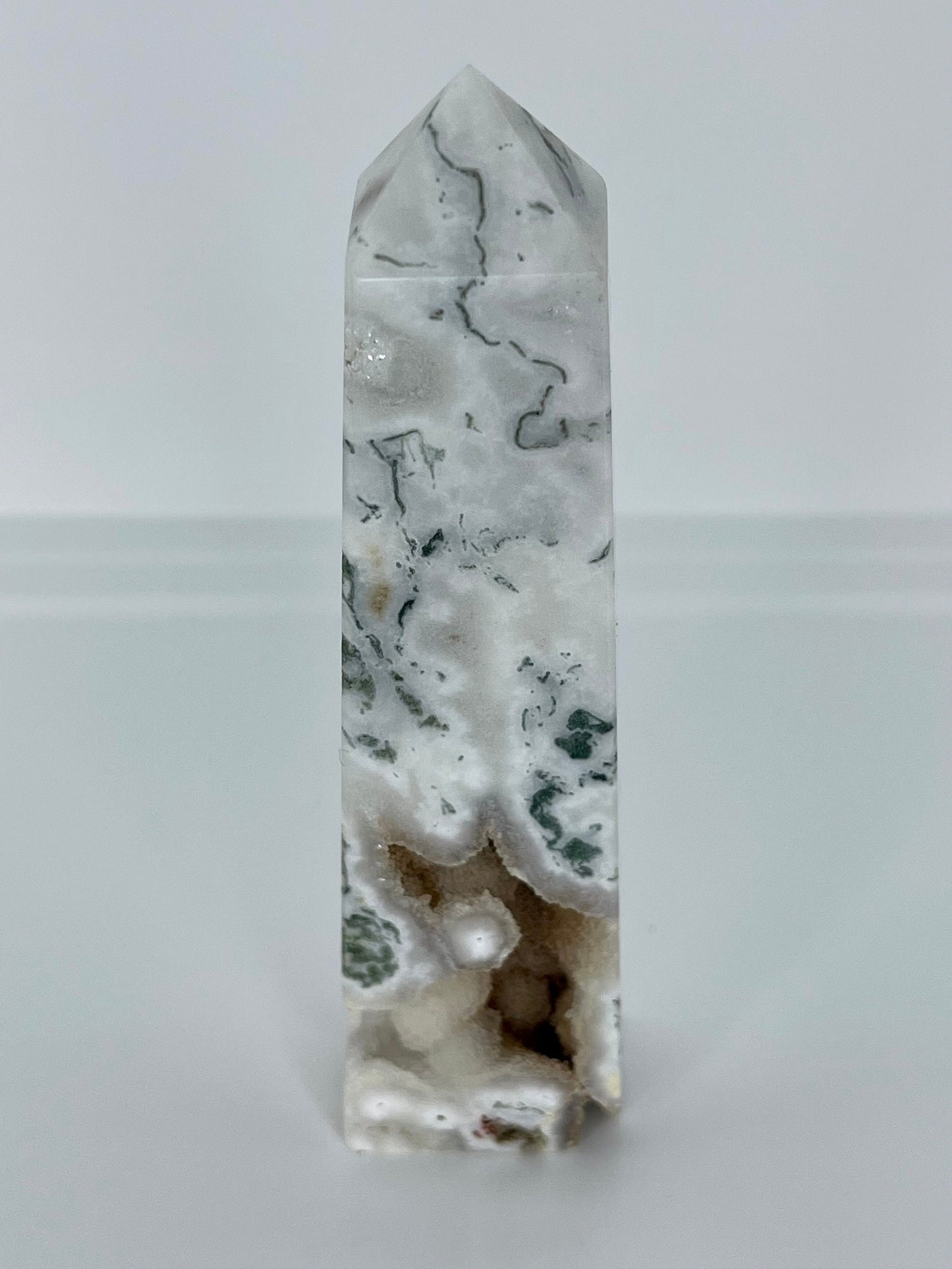 Moss Agate Druzy Tower